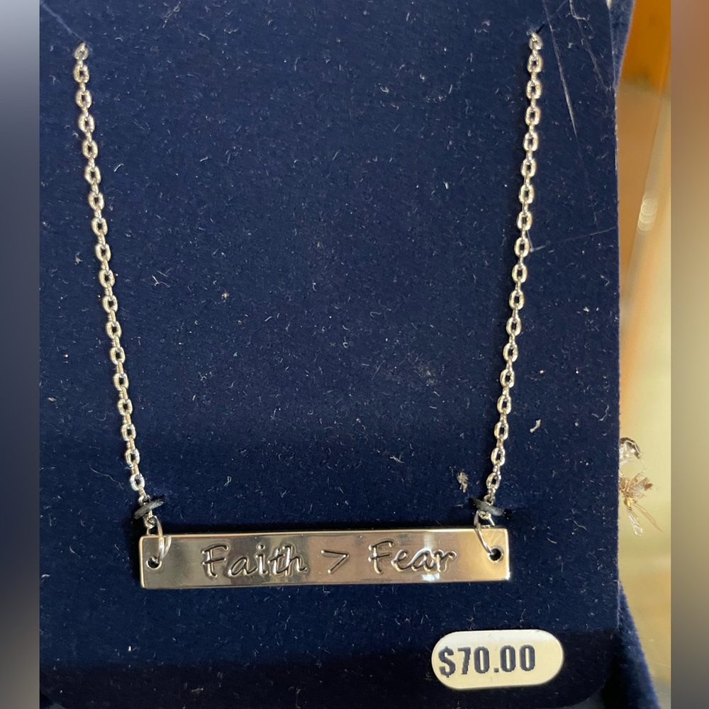 Montana Silversmith 
Silver 'Faith > Fear' Necklace
